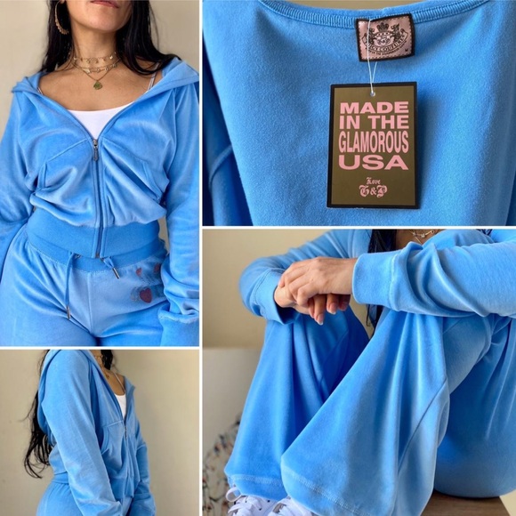 Juicy Couture baby blue velour tracksuit